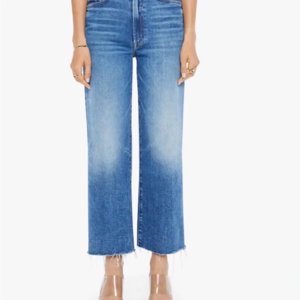 MOTHER Blue Flare Wide-Leg Jeans - Picture 3 of 8